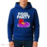 Tgiftrex In A Floater Pool Party Cool Gift Kids Hoodie thumb 4