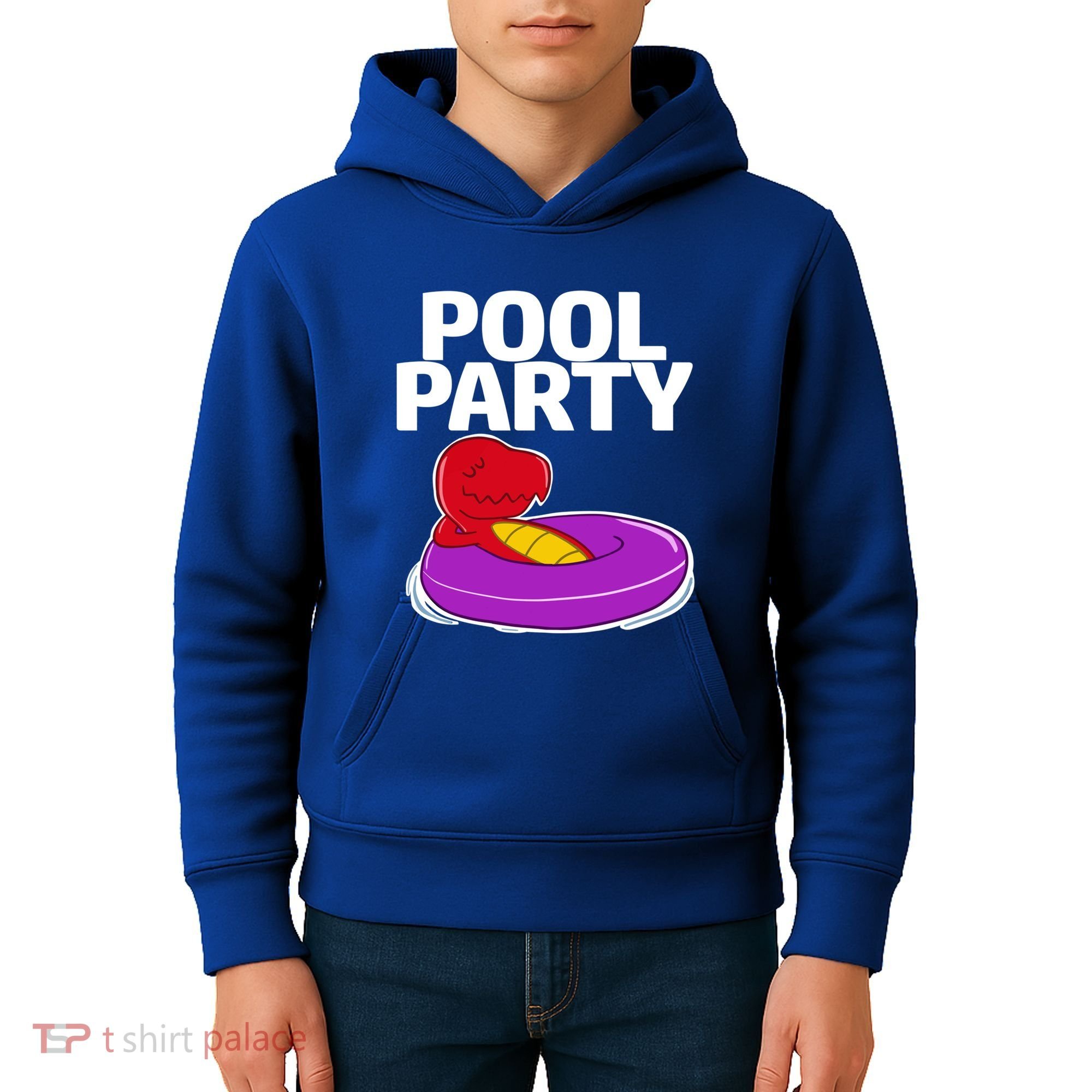 Tgiftrex In A Floater Pool Party Cool Gift Kids Hoodie