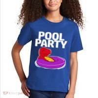 Tgiftrex In A Floater Pool Party Cool Gift Kids T-Shirt thumb 2