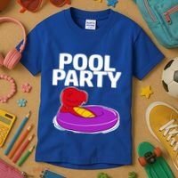 Tgiftrex In A Floater Pool Party Cool Gift Kids T-Shirt thumb 3