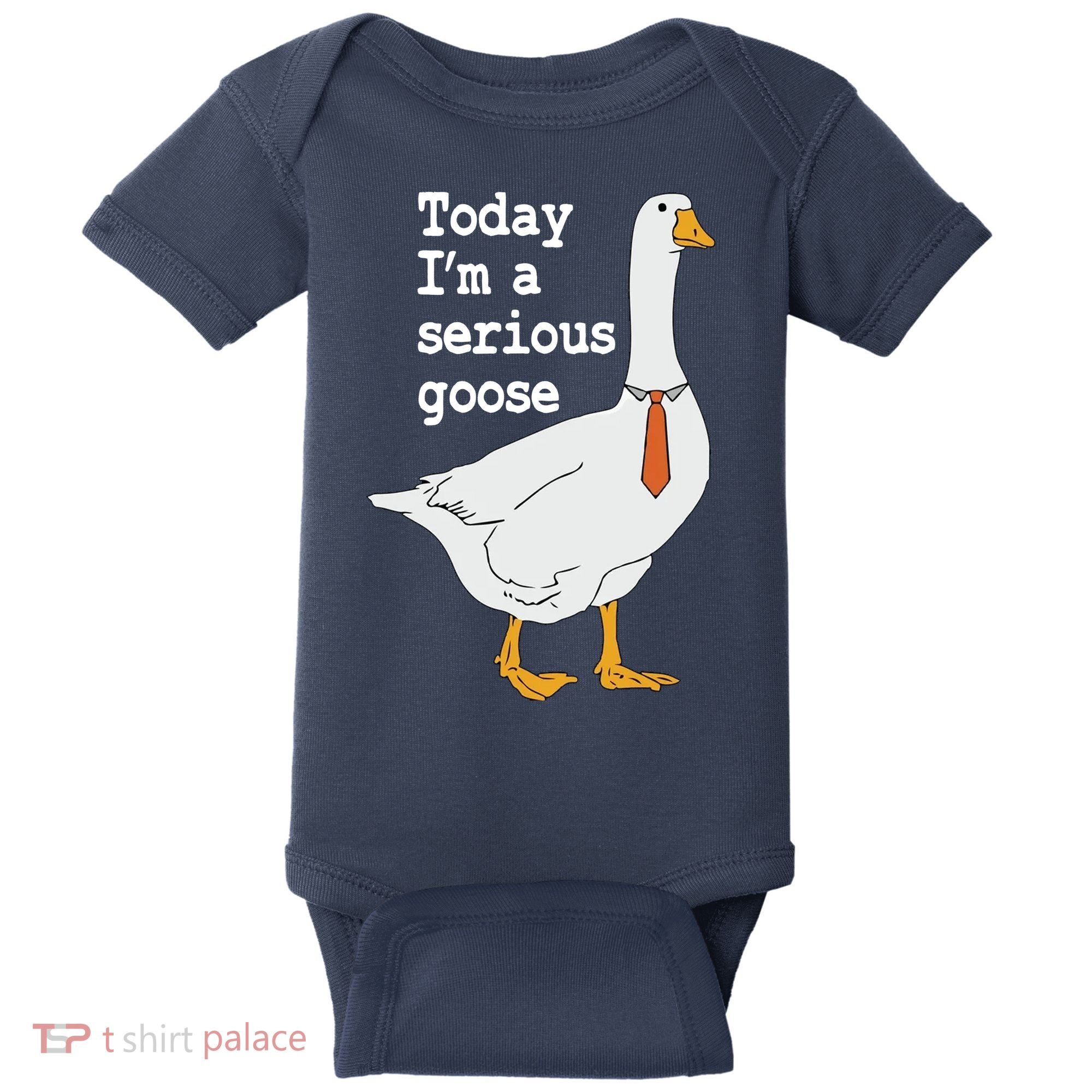 Today Im A Serious Goose Silly Humor Baby Bodysuit
