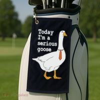 Today Im A Serious Goose Silly Humor Golf Towel thumb 2