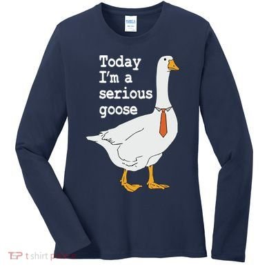 Today Im A Serious Goose Silly Humor Women's Long Sleeve Shirt