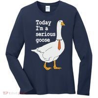 Today Im A Serious Goose Silly Humor Women's Long Sleeve Shirt thumb 0