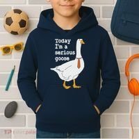 Today Im A Serious Goose Silly Humor Kids Hoodie thumb 2