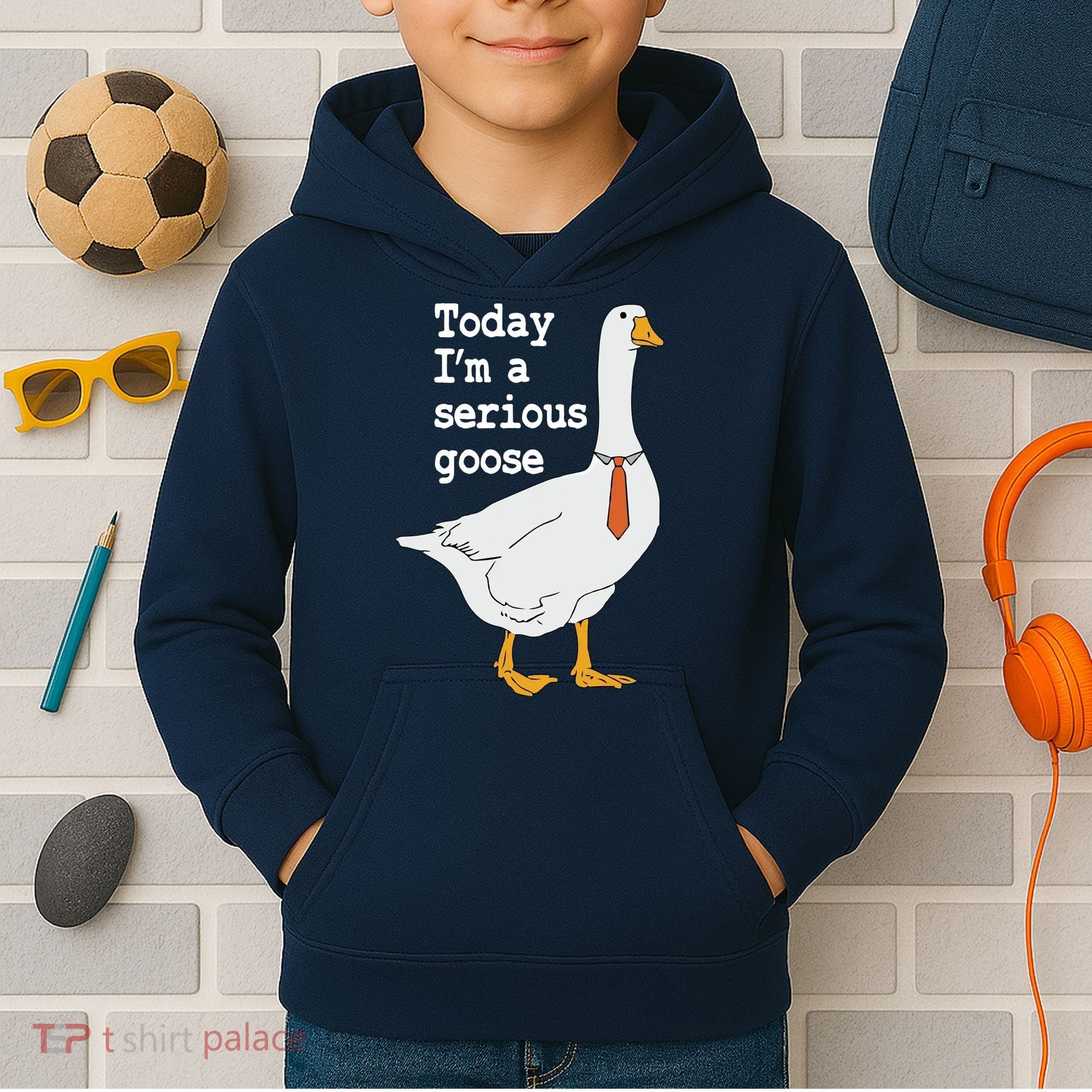 Today Im A Serious Goose Silly Humor Kids Hoodie
