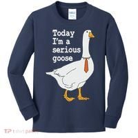 Today Im A Serious Goose Silly Humor Kids Long Sleeve Shirt thumb 0