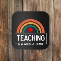 Teaching Is A Work Of Heart Rainbow Coaster thumb 0