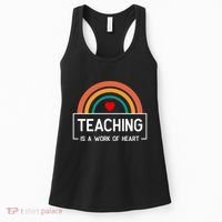Teaching Is A Work Of Heart Rainbow Women's Tank Top thumb 0