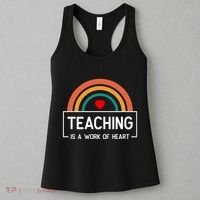 Teaching Is A Work Of Heart Rainbow Women's Tank Top thumb 3