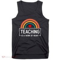 Teaching Is A Work Of Heart Rainbow Tank Top thumb 0