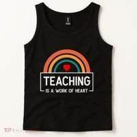 Teaching Is A Work Of Heart Rainbow Tank Top thumb 2