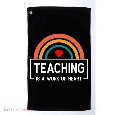 Teaching Is A Work Of Heart Rainbow Golf Towel