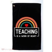 Teaching Is A Work Of Heart Rainbow Golf Towel thumb 0