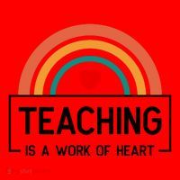Teaching Is A Work Of Heart Rainbow Santa Hat thumb 1