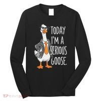 Today IM A Serious Goose Wear Glasses Vest Long Sleeve Shirt thumb 0