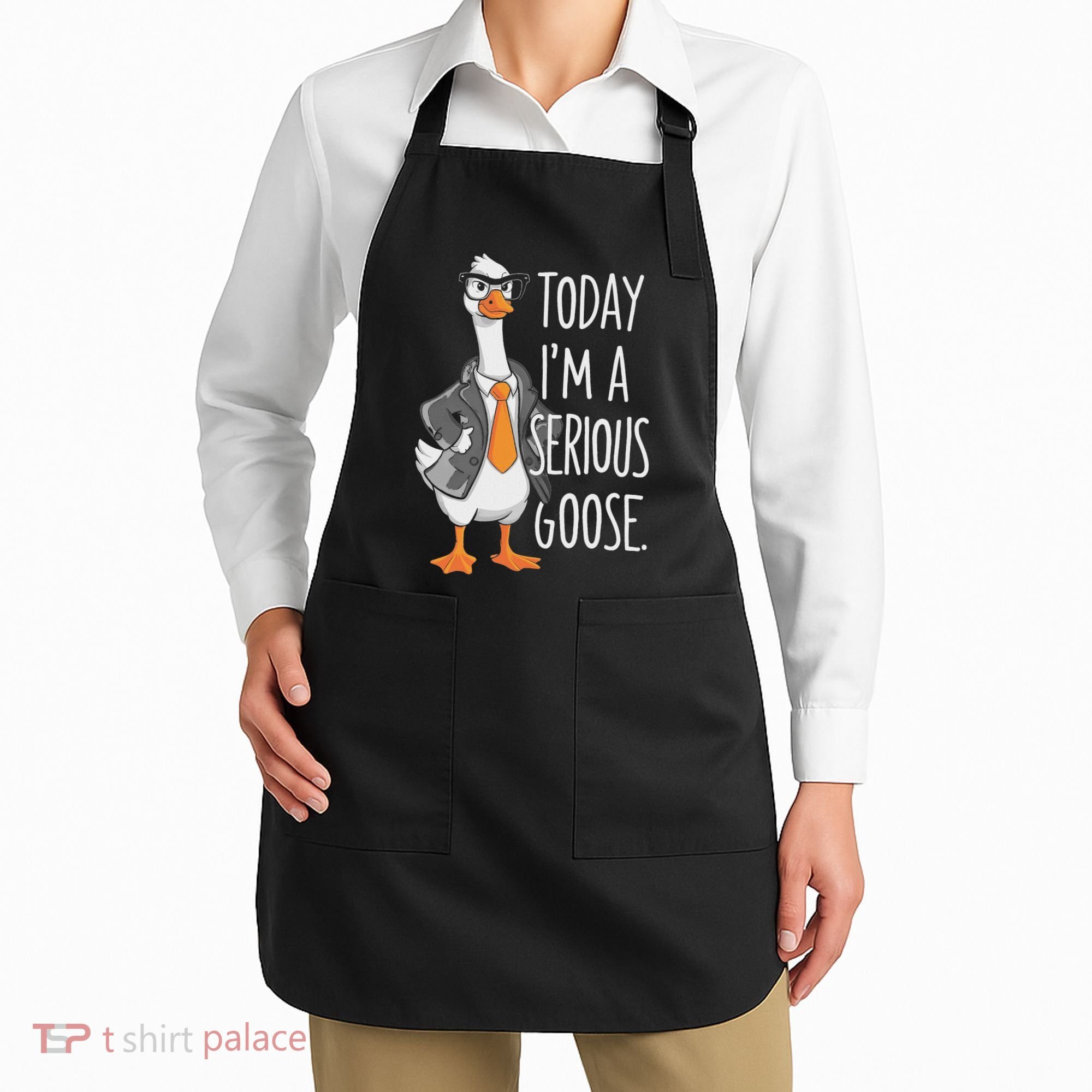 Today IM A Serious Goose Wear Glasses Vest Apron