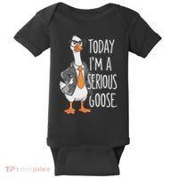 Today IM A Serious Goose Wear Glasses Vest Baby Bodysuit thumb 0