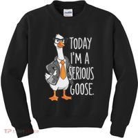 Today IM A Serious Goose Wear Glasses Vest Kids Sweatshirt thumb 0