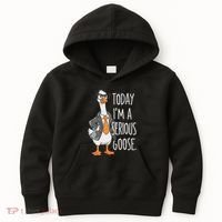 Today IM A Serious Goose Wear Glasses Vest Kids Hoodie thumb 0