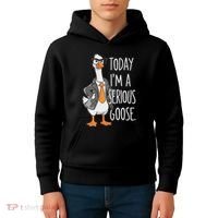 Today IM A Serious Goose Wear Glasses Vest Kids Hoodie thumb 4