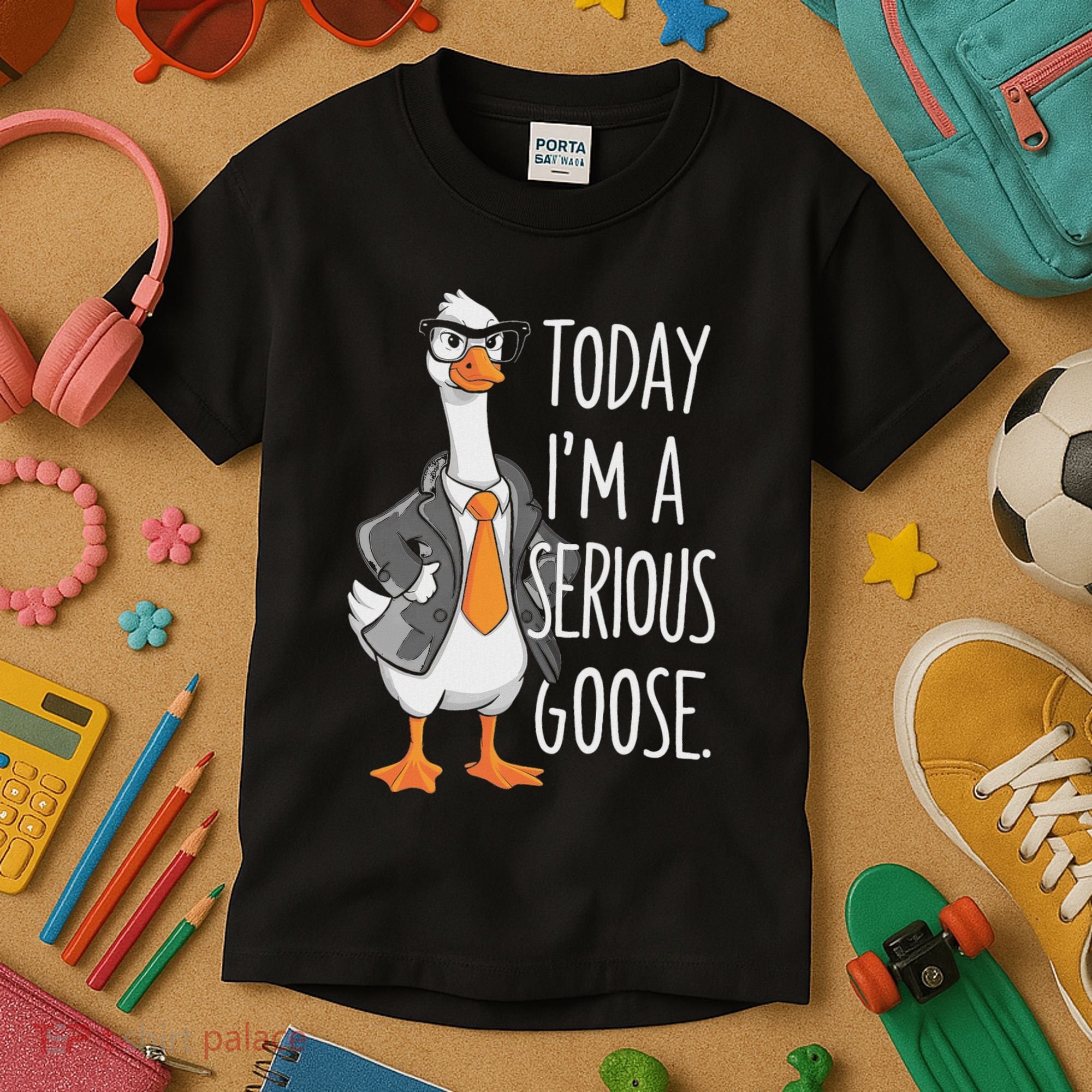 Today IM A Serious Goose Wear Glasses Vest Kids T-Shirt