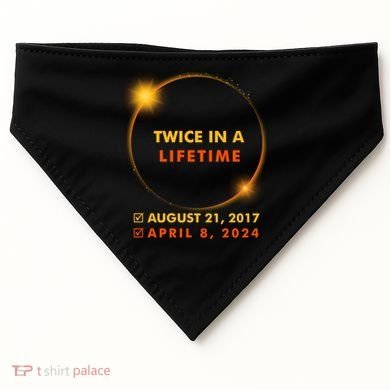 Twice In A Lifetime Solar Eclipse August 21 2017 April 8 2024 USA-Made Doggie Bandana