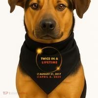 Twice In A Lifetime Solar Eclipse August 21 2017 April 8 2024 USA-Made Doggie Bandana thumb 1