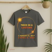 Twice In A Lifetime Solar Eclipse August 21 2017 April 8 2024 T-Shirt thumb 2