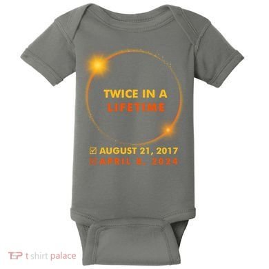 Twice In A Lifetime Solar Eclipse August 21 2017 April 8 2024 Baby Bodysuit