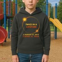 Twice In A Lifetime Solar Eclipse August 21 2017 April 8 2024 Kids Hoodie thumb 2