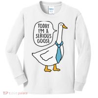 Today IM A Serious Goose Kids Long Sleeve Shirt thumb 0