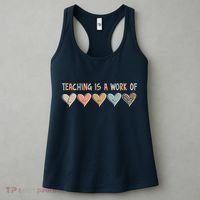Teaching Is A Work Of Hearts Women's Tank Top thumb 3
