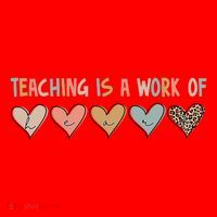 Teaching Is A Work Of Hearts Santa Hat thumb 1