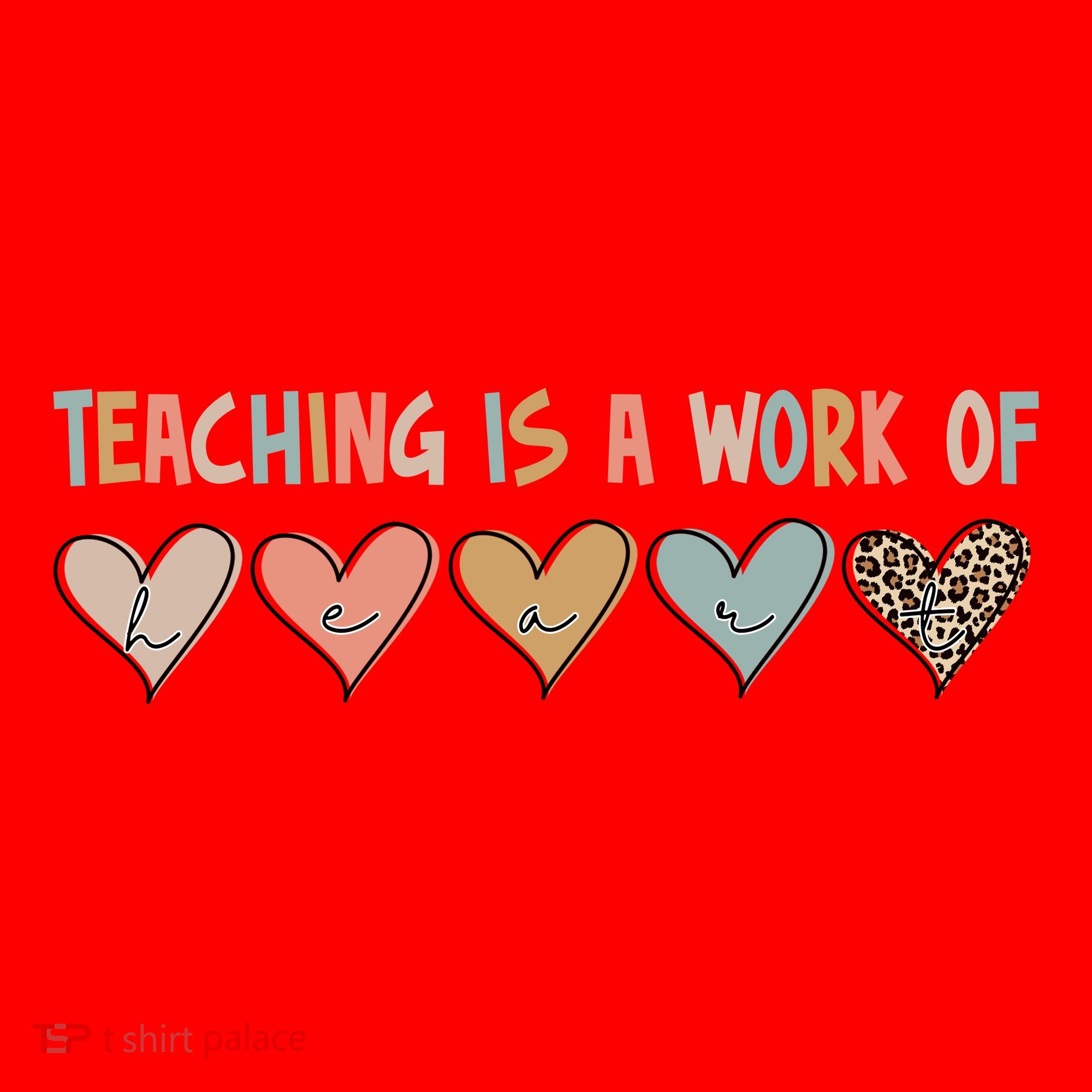 Teaching Is A Work Of Hearts Santa Hat