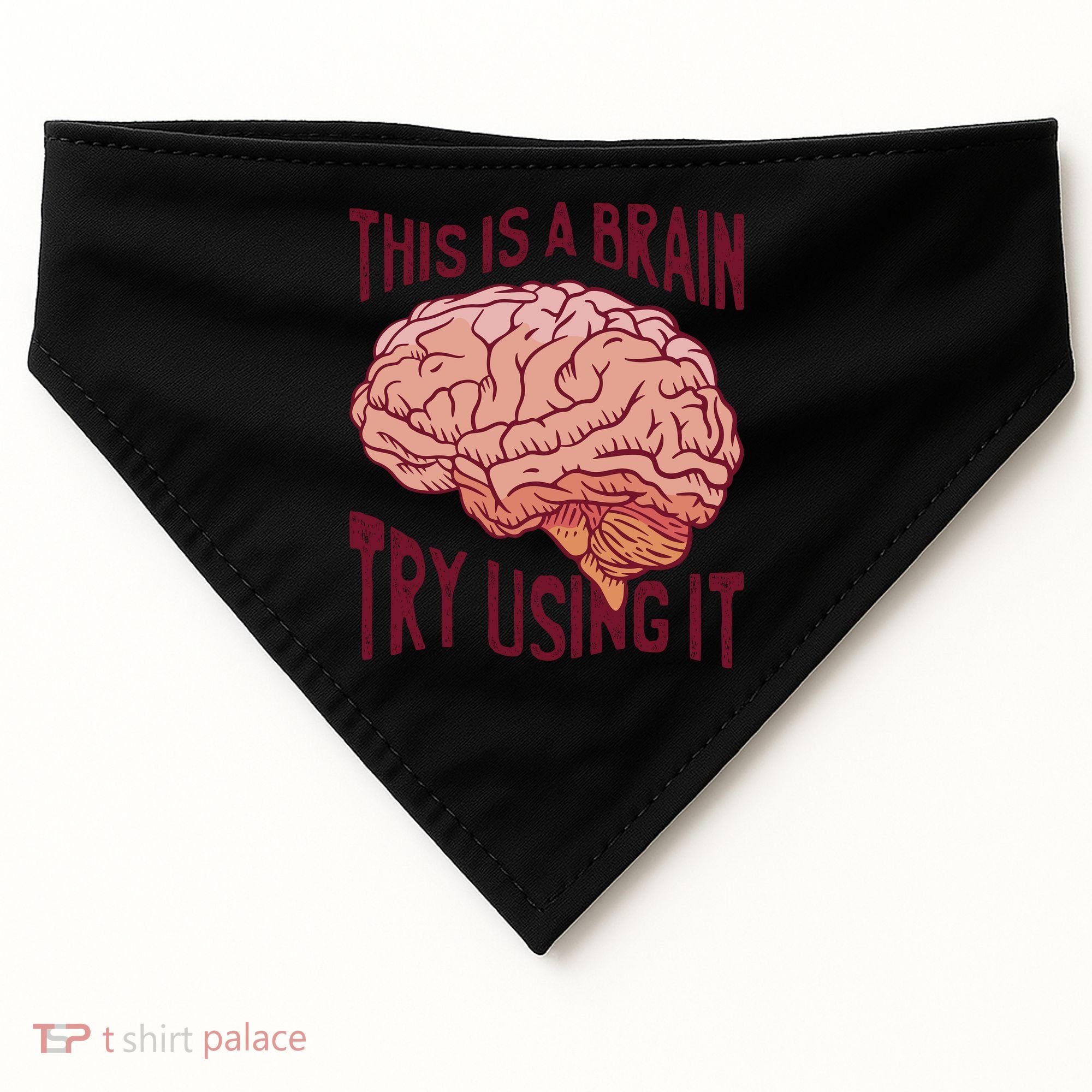 This Is A Brain Try Using It Funny USA-Made Doggie Bandana