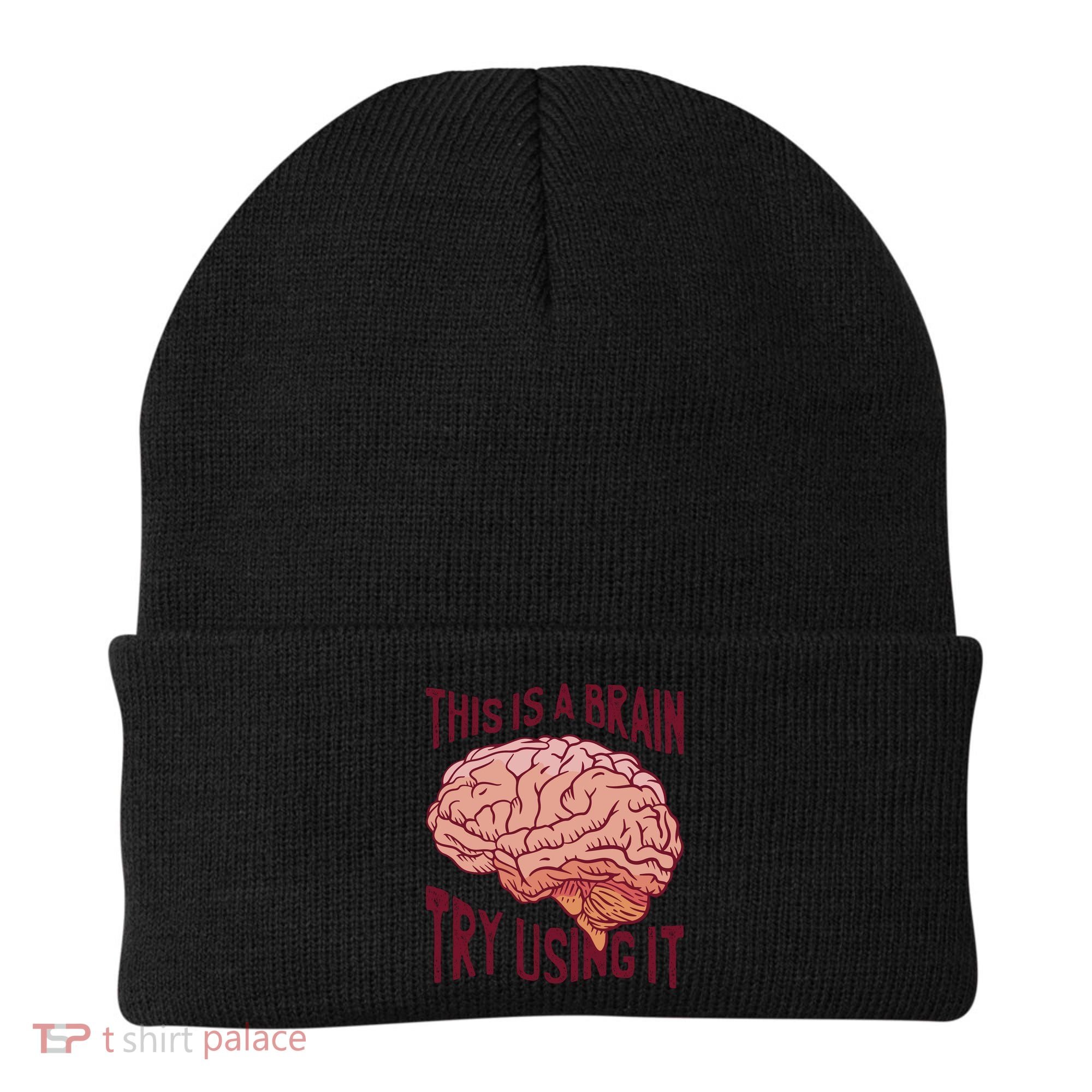 This Is A Brain Try Using It Funny Beanie