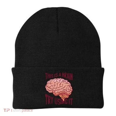 This Is A Brain Try Using It Funny Beanie