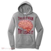 This Is A Brain Try Using It Funny Women's Hoodie thumb 0