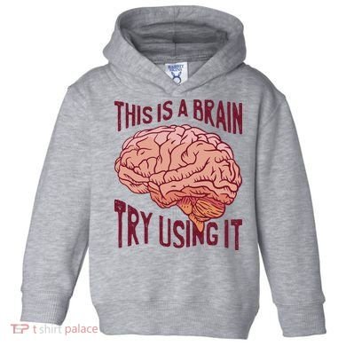 This Is A Brain Try Using It Funny Toddler Hoodie