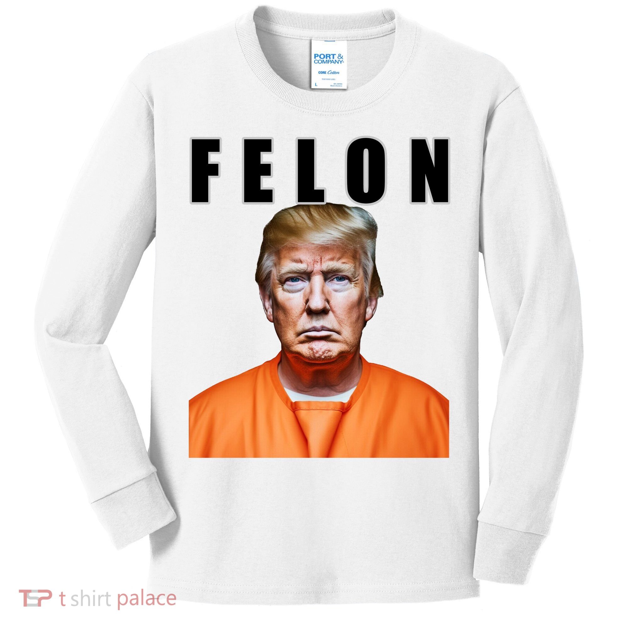 Trump Is A Felon Kids Long Sleeve Shirt