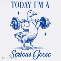 Today IM A Serious Goose Funny Lifting Weights Gym Fitness Women's Hoodie thumb 2