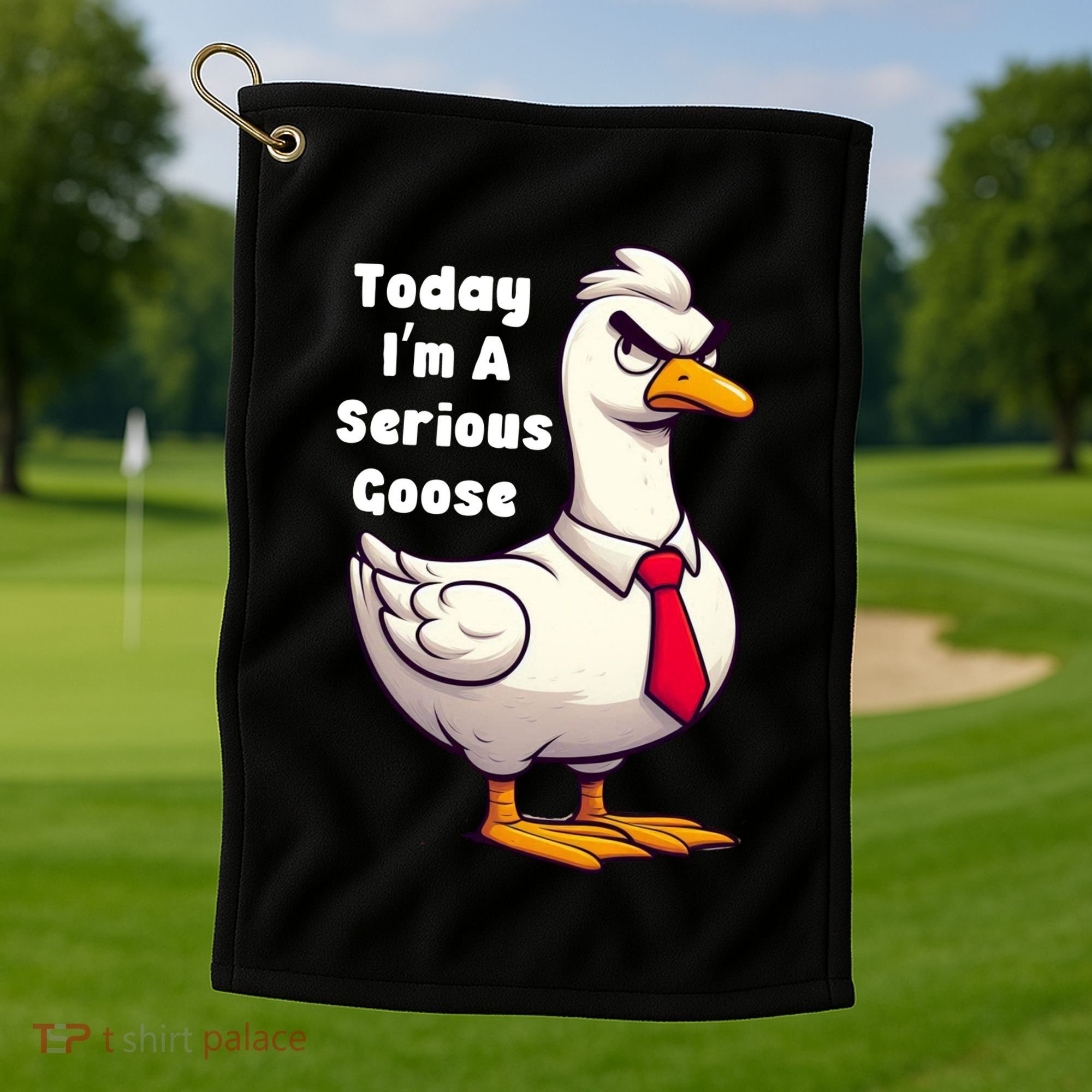 Today I Am A Serious Goose Funny Oddly Specific Dank Meme Golf Towel
