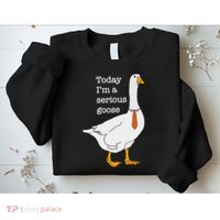 Today IM A Serious Goose Silly Goose Sweatshirt thumb 2