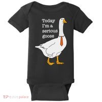 Today IM A Serious Goose Silly Goose Baby Bodysuit thumb 0