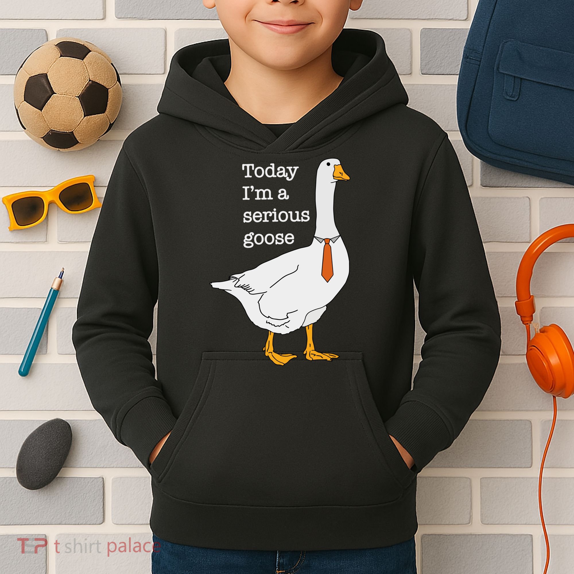 Today IM A Serious Goose Silly Goose Kids Hoodie