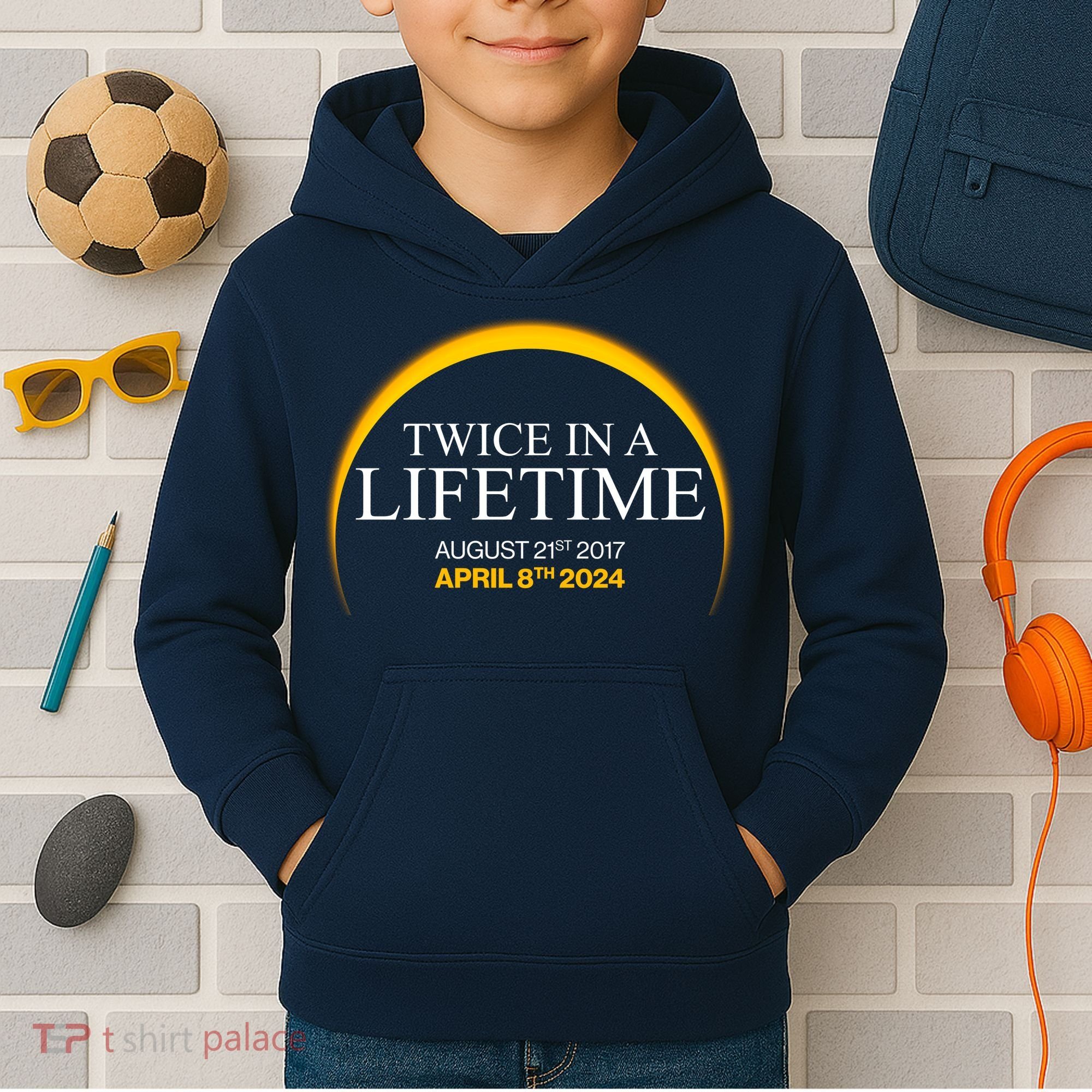 Twice In A Lifetime Total Solar Eclipse April 8 2024 Kids Hoodie
