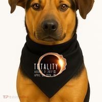 Twice in a Lifetime Totality Solar Eclipse 2017 & 2024 USA-Made Doggie Bandana thumb 1