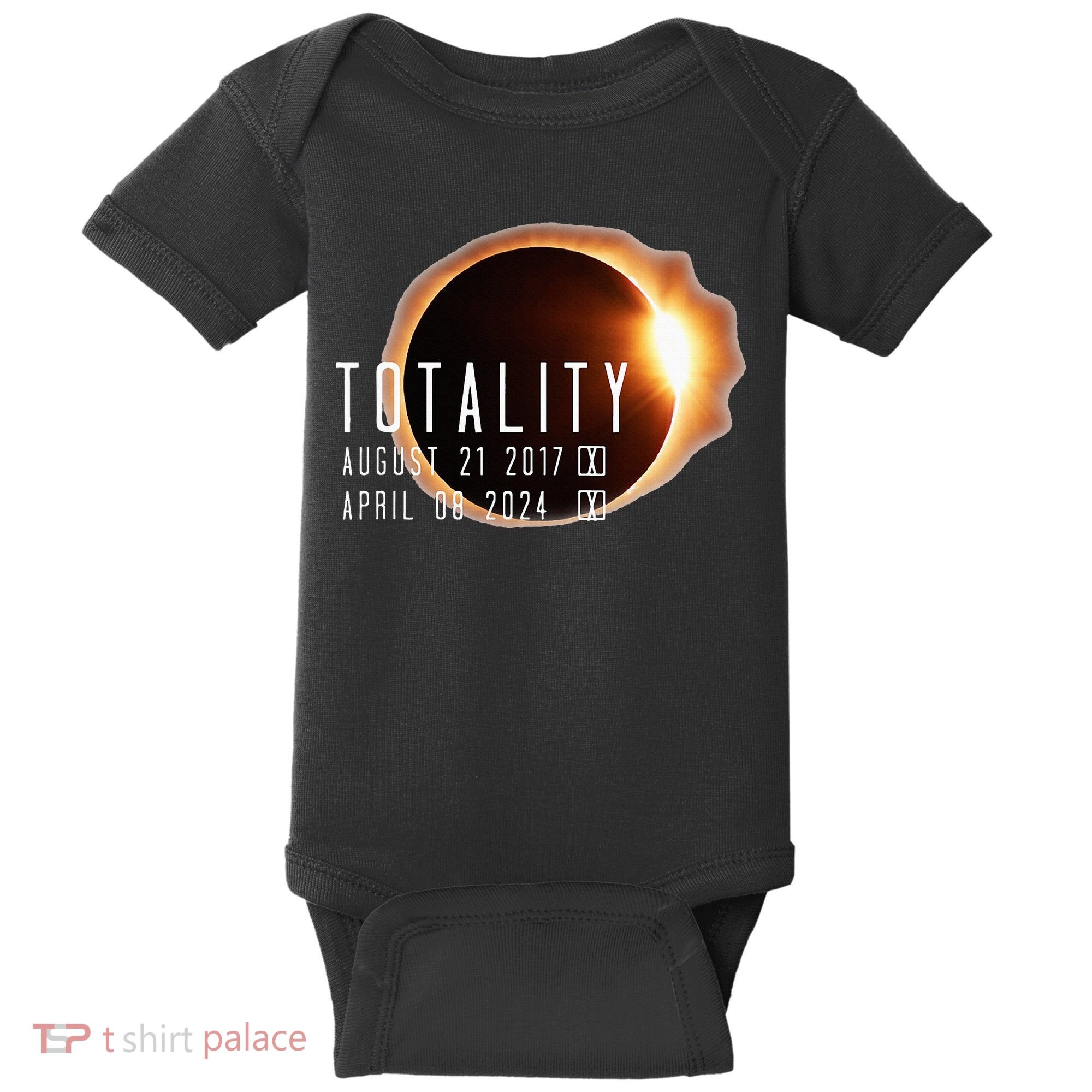 Twice in a Lifetime Totality Solar Eclipse 2017 & 2024 Baby Bodysuit