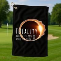 Twice in a Lifetime Totality Solar Eclipse 2017 & 2024 Golf Towel thumb 1